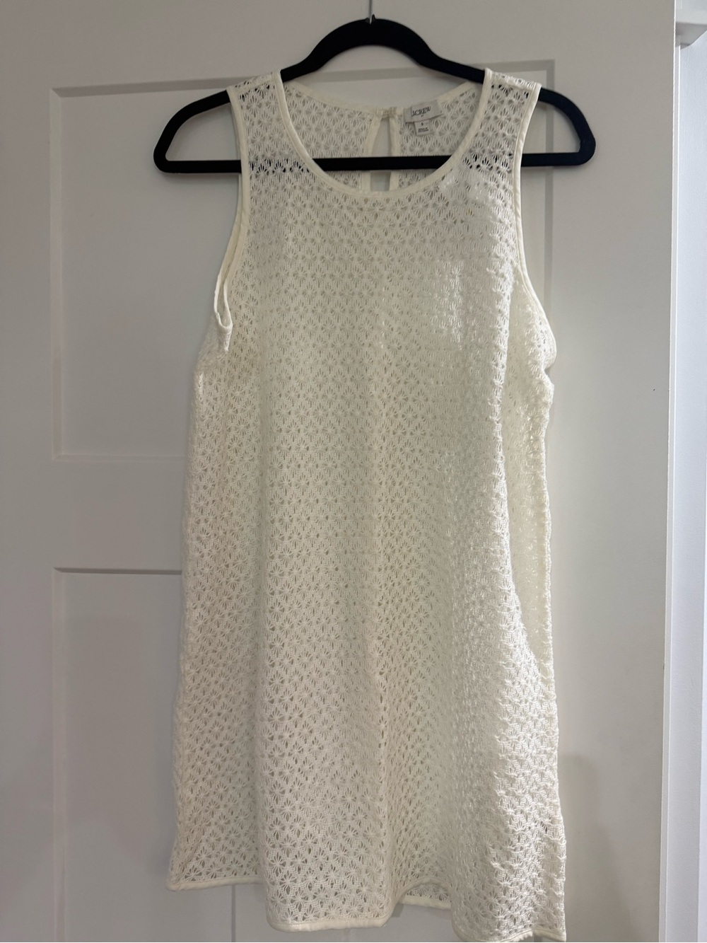 J. Crew Ivory Crochet Tank Dress